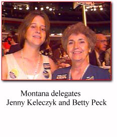 Montana delegates Jenny Keleczyk and Betty
Peck