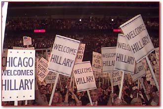 (signs of Hillary Clinton)